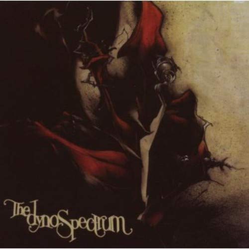 Dark, abstract painting with band name "The Dynospectrum" in white text.