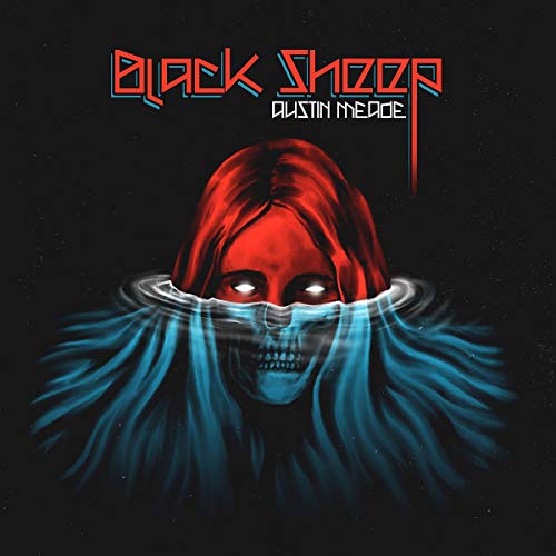 Album cover for “Black Sheep” by Austin Meade, featuring a distorted face.
