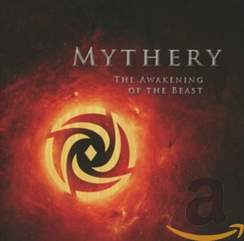 CD cover for Mythery’s “The Awakening Of The Beast” with fiery imagery.