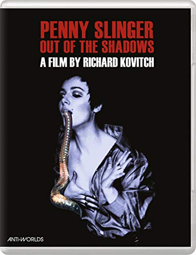 Blu-ray cover for "Penny Slinger: Out Of The Shadows" featuring a woman and snake.