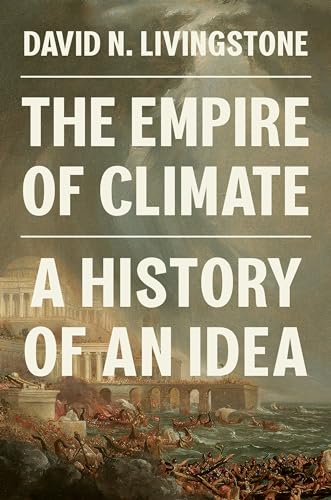 Book cover: "The Empire of Climate" with a historical painting background.