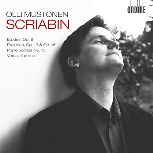 CD cover featuring pianist Olli Mustonen in black and white portrait.