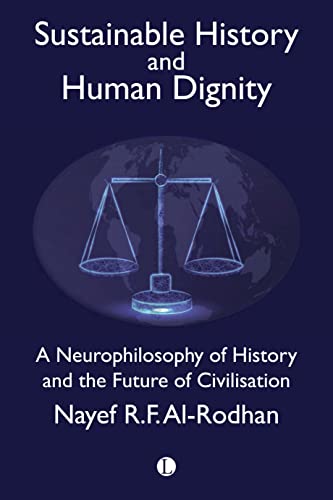 Book cover with scales balanced over a world map, titled “Sustainable History.”
