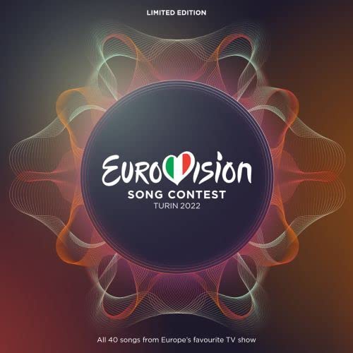Eurovision Song Contest 2022 CD cover with logo and abstract lines.