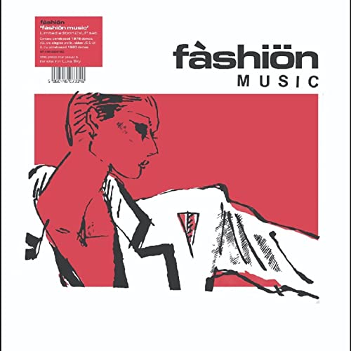 CD cover for “F - Fáshiön Music” featuring a red and black sketch.