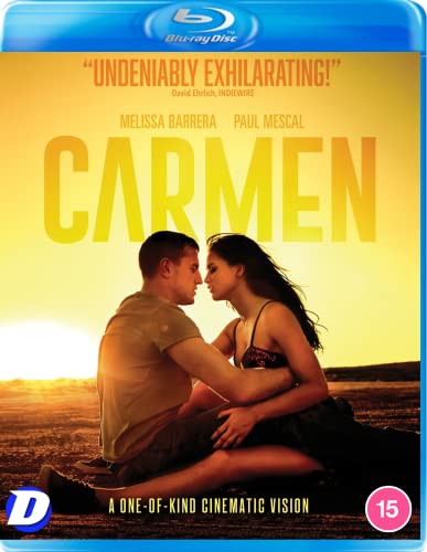 Carmen" Blu-ray cover featuring a couple embracing against a sunset.