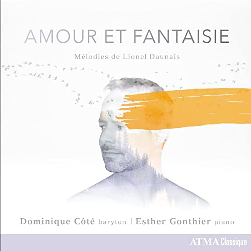CD cover: watercolor portrait of a man with an orange brushstroke.