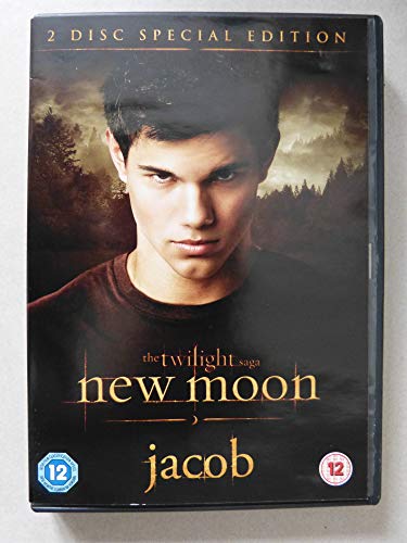 Twilight Saga: New Moon" DVD cover featuring Taylor Lautner as Jacob.