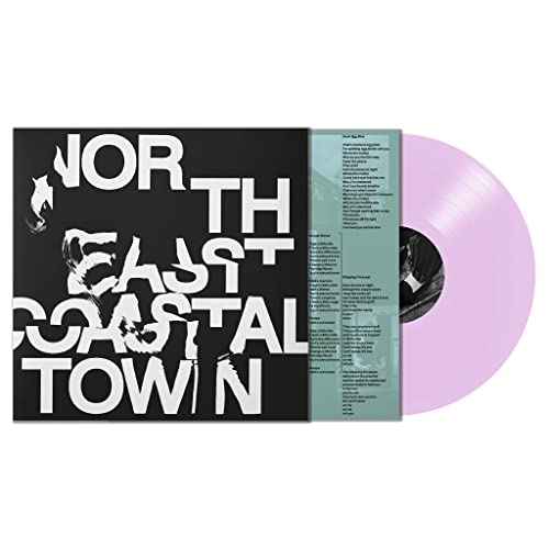 Vinyl record with black and white cover art, light purple disc.