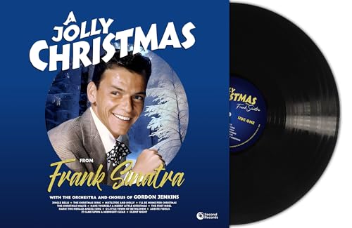 Frank Sinatra's "A Jolly Christmas" vinyl record album cover and disc.