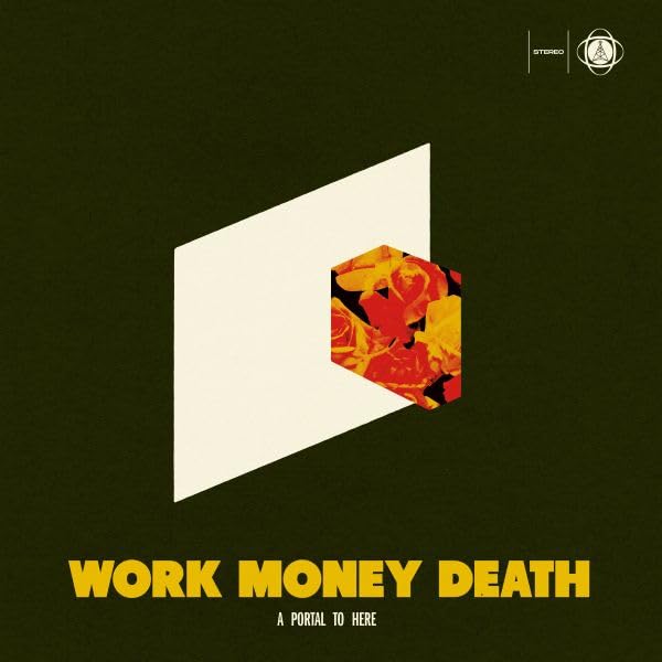 Dark green album cover with abstract geometric shapes and yellow text.
