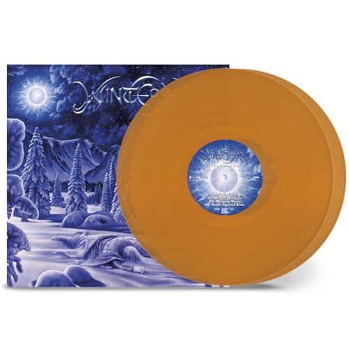 Wintersun album cover and orange vinyl record against a white background.
