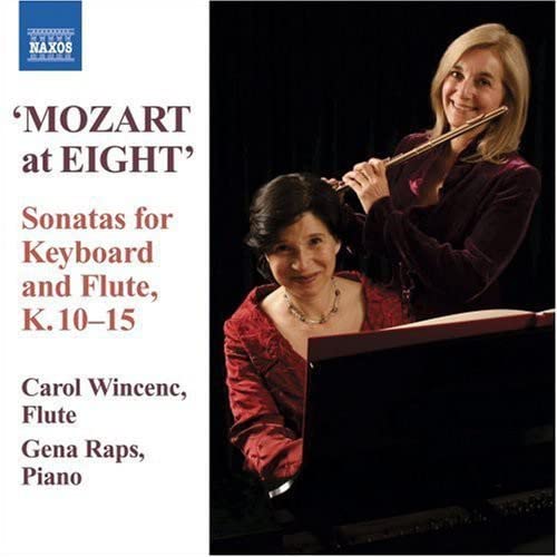 CD cover featuring two women with a flute and piano, labeled "Mozart.