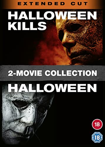 DVD cover for "Halloween Kills" and "Halloween" with Michael Myers’ mask.