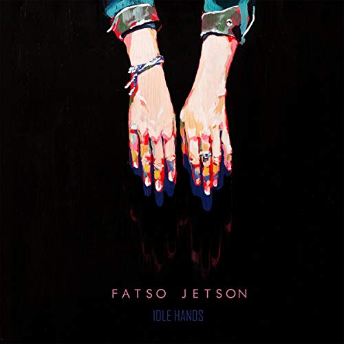 Painted image of two hands with bracelets against a dark background.