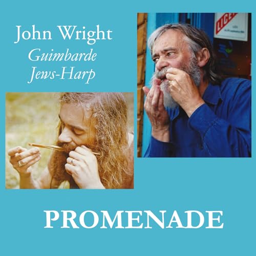 CD cover for John Wright’s “Promenade” featuring a man playing a Jews-harp.