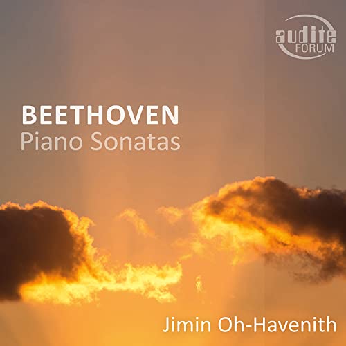 CD cover: "Beethoven Piano Sonatas" by Jimin Oh-Havenith, sunset clouds.