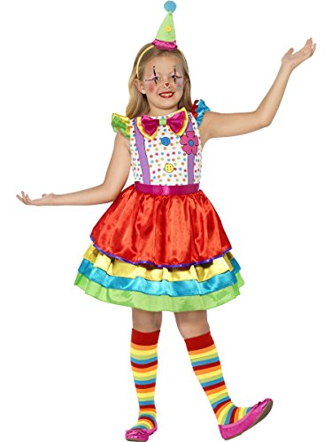 Smiffys Store, Deluxe Clown Girl Costume, with Dress & Hat, Large