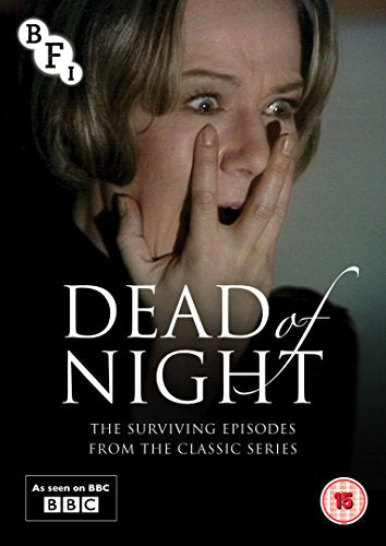 DVD cover for "Dead of Night" featuring a shocked woman’s face.