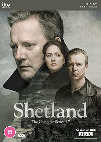 DVD cover for crime drama “Shetland” featuring three main actors.