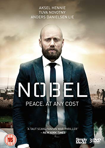 DVD cover for Nobel featuring a bearded man in a suit against a landscape.