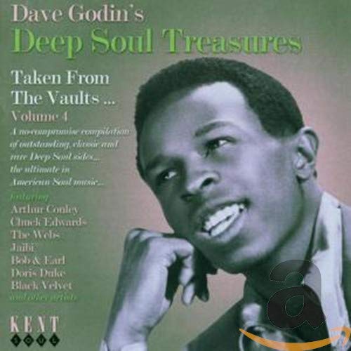 CD cover featuring a portrait of a smiling Black man, text: "Dave Godin's Deep Soul Treasures.