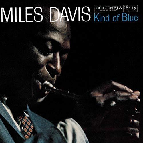 Miles Davis’ “Kind of Blue” album cover featuring a portrait of the artist.
