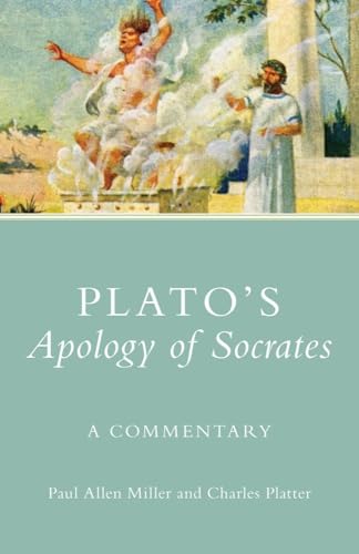 Book cover: “Plato’s Apology of Socrates” with classical painting detail.