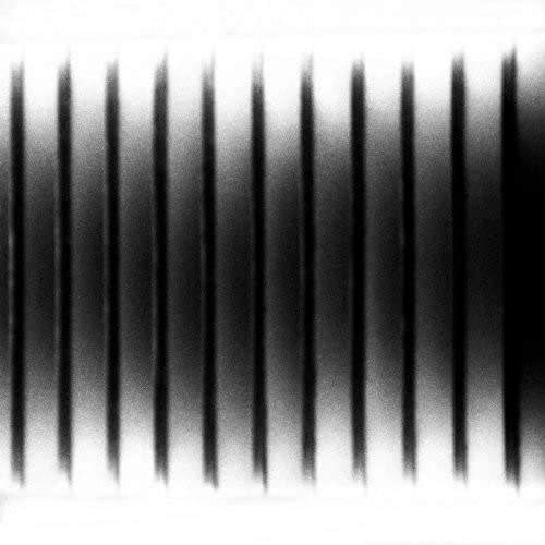 Abstract black and white vertical lines, fading to white, CD cover.