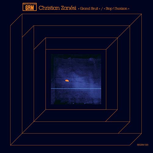 Vinyl album cover: nested orange squares framing a dark, textured image.