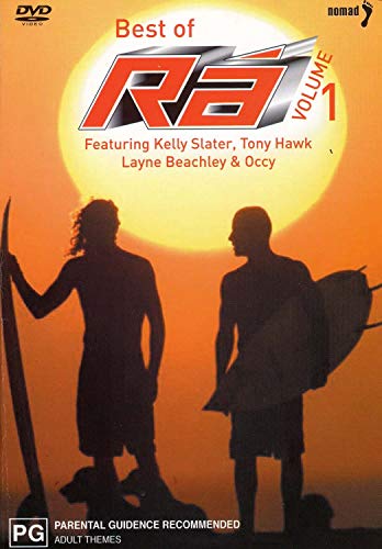 DVD cover featuring two surfers in silhouette against a large yellow sun.