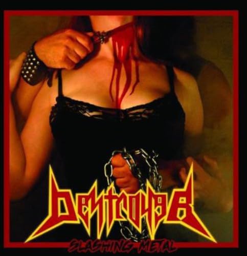 CD cover: woman with knife to throat, band name "Destroyer".