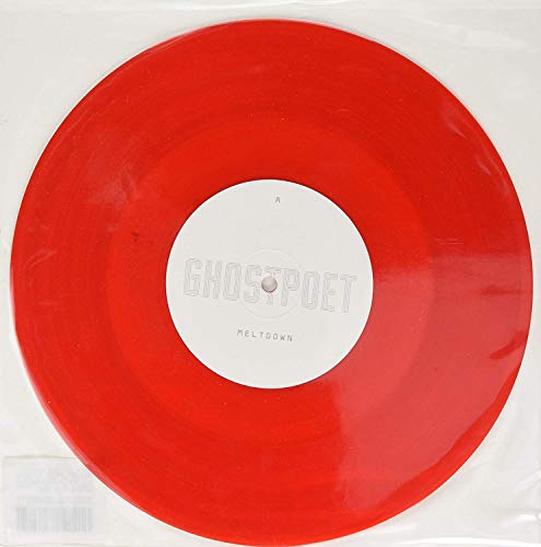 Red vinyl record with white label displaying "Ghostpoet" and "Meltdown".