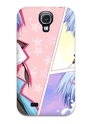 Phone case with anime-style illustration of a woman with blue hair.