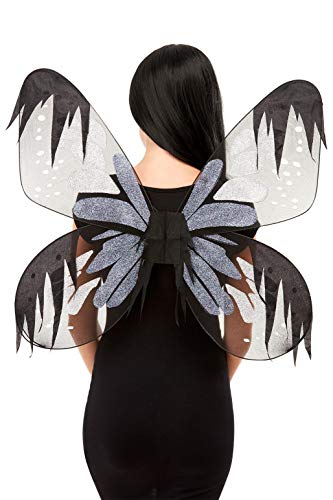 Smiffys 50870 Dark Botanicals Moth Wings, Women, Grey