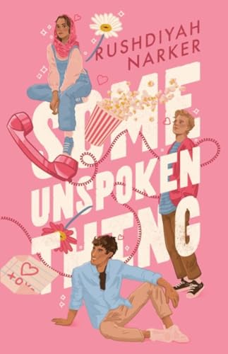 Book cover with illustrated young adults, flowers, and a pink telephone.