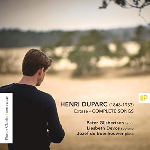 CD cover for Henri Duparc’s “Extase - Complete Songs” with a man’s back.