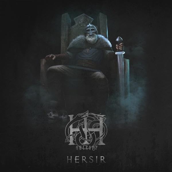 Dark album cover featuring a bearded warrior seated on a throne.