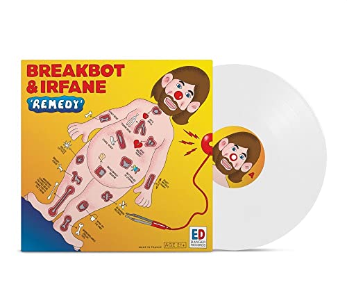 Vinyl record cover featuring a yellow background and illustrated figure with organs.