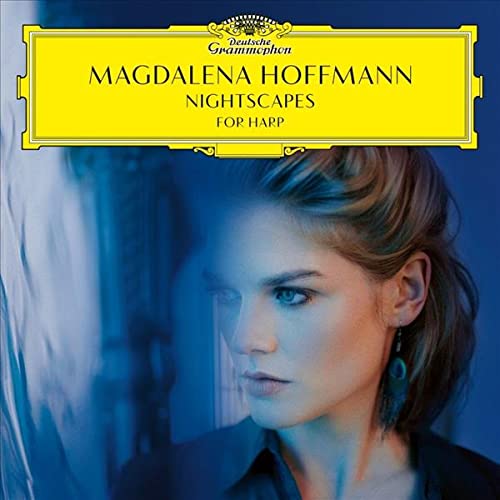 CD cover featuring Magdalena Hoffmann, a harpist, in profile.