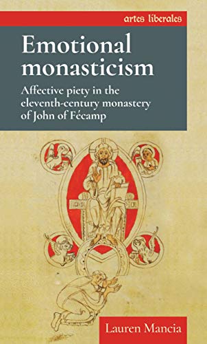 Book cover with illuminated manuscript depicting Christ and a kneeling monk.