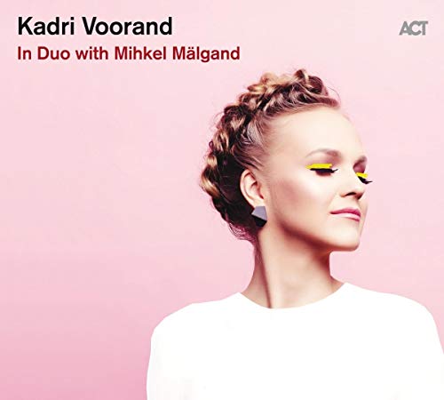 CD cover featuring Kadri Voorand with yellow accents, pink background.