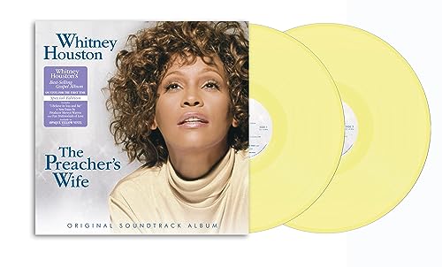 Whitney Houston The Preacher's Wife album cover with two opaque yellow vinyl records.