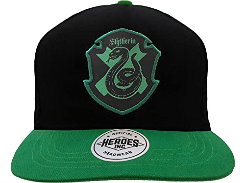 Harry Potter - Badge Slytherin (Unisex Black/Green Snapback Cap) One Size