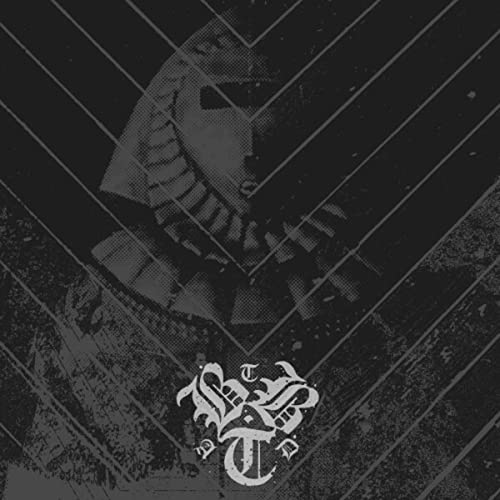 Dark, textured album cover featuring a masked figure and ornate lettering.