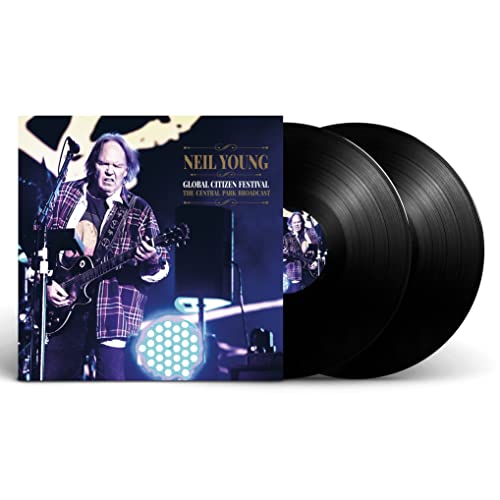 Neil Young vinyl record: double LP with album cover featuring artist playing guitar.