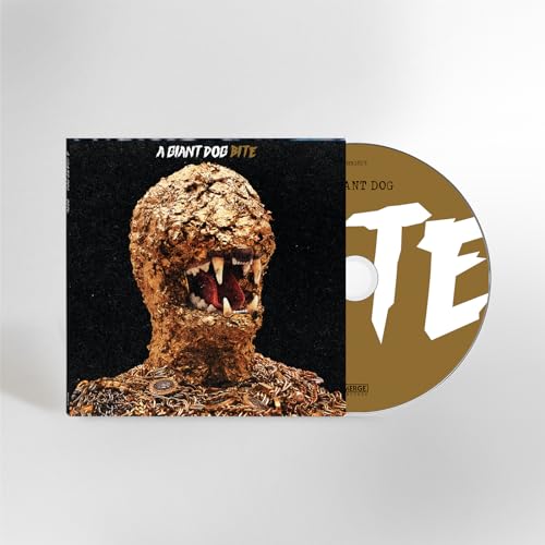 CD case and disc for "A Giant Dog - Bite" featuring a monstrous face.