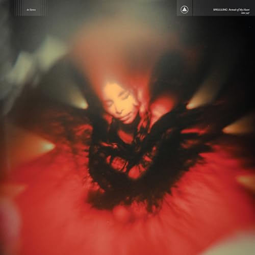 Red and black album cover featuring a blurred portrait of a woman.