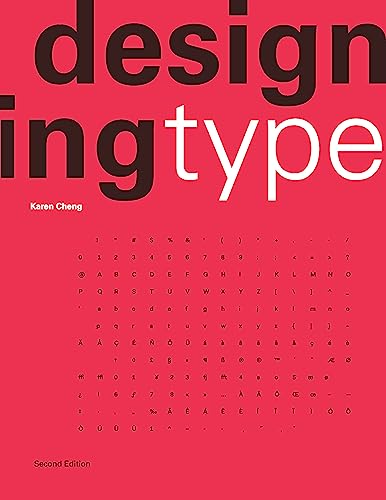 Book cover titled Designing Type by Karen Cheng with a grid of characters.