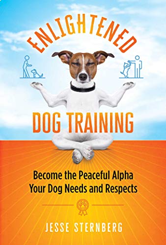 Book cover: dog in a yoga pose with "Enlightened Dog Training" title.